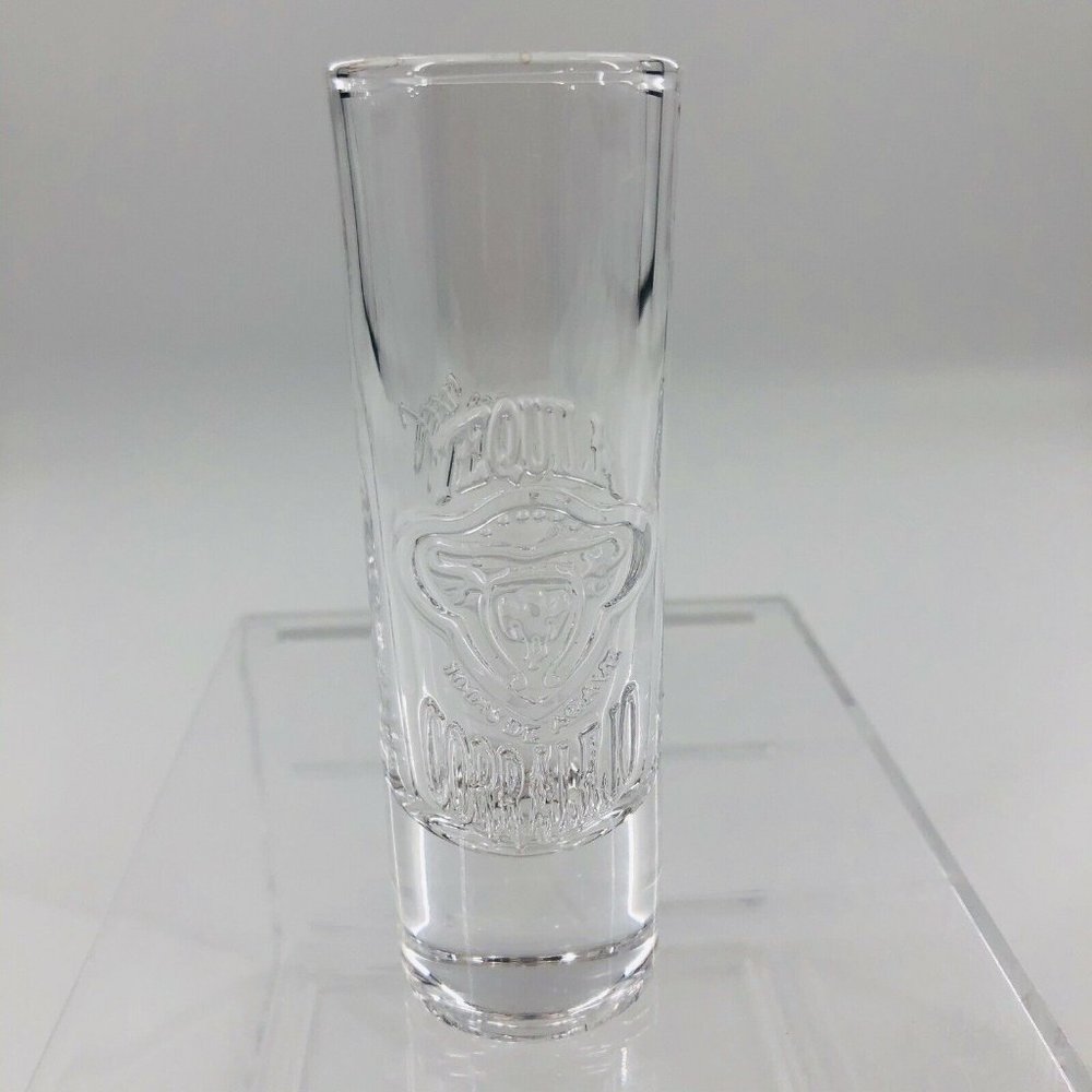 Tequila Corralejo Shot Glass Clear Embossed 2 Oz
